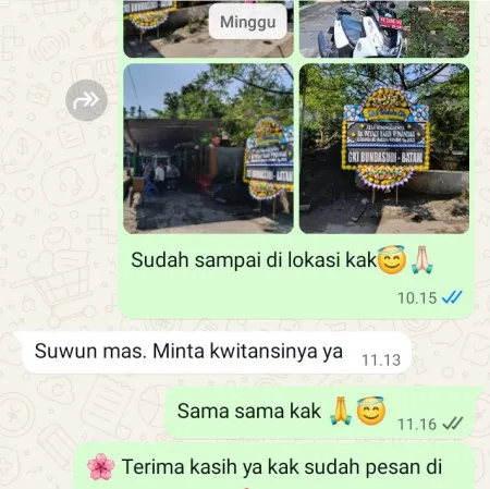 Pengiriman Papan Bunga Duka Getas Bawang