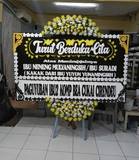 Papan Bunga Duka Getas Bawang